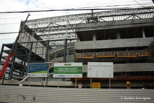 Het WK-stadion in Curitiba in februari 2014.