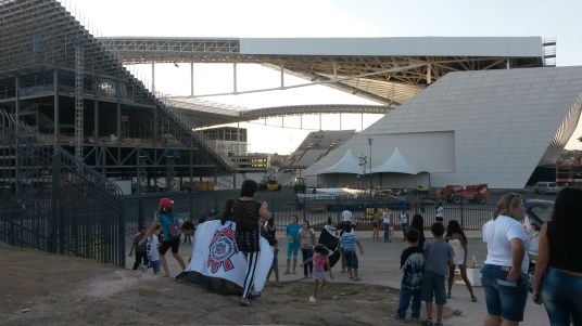 Het WK-stadion in São Paulo in mei 2014
