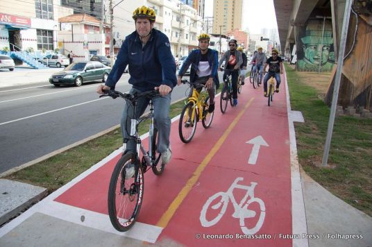Er worden steeds meer fietspaden aangelegd in São Paulo