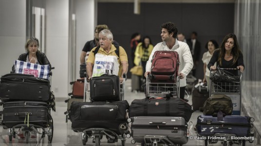 Brazilianen reizen vaak met veel bagage